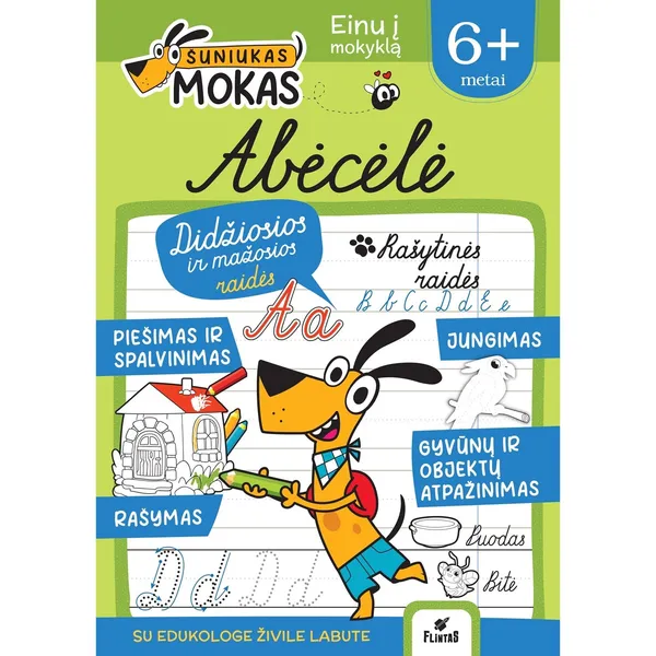 Spalvinimo knyga ŠUNIUKAS MOKAS. ABĖCĖLĖ NUO 6 M, 6-10 m.