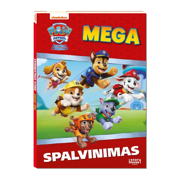Spalvinimo knyga ŠUNYČIAI PATRULIAI. MEGA SPALVINIMAS, 3-6 m.