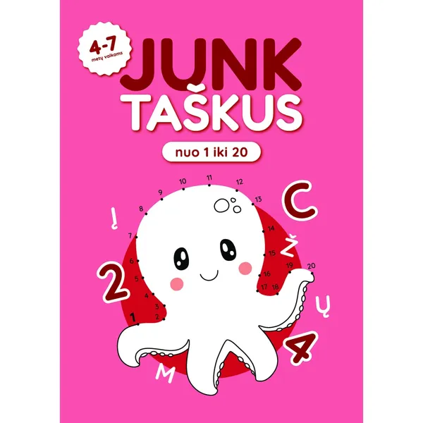Spalvinimo knyga JUNK TAŠKUS NUO 1 IKI 20, 3-6 m
