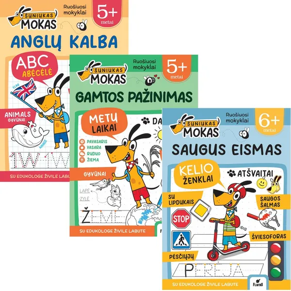 Spalvinimo knyga ŠUNIUKAS MOKAS. UŽDUOTĖLĖS /3 RŪŠYS/, 3-6 m