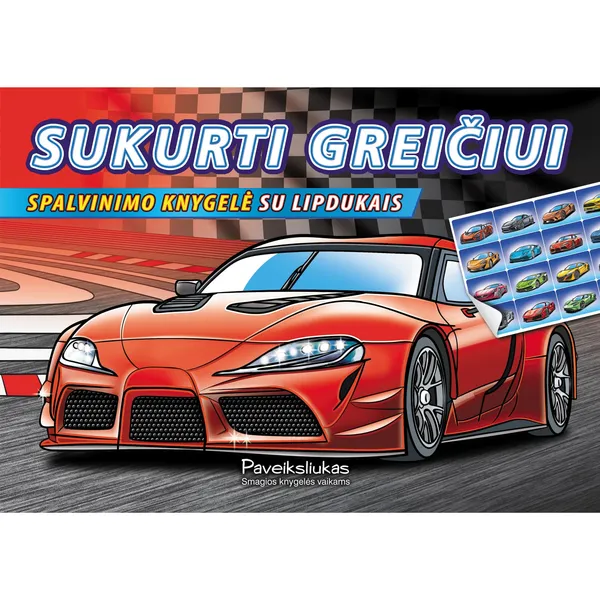 Spalvinimo knyga Andrius Gruzdaitis SUKURTI GREIČIUI, 3-6 m.