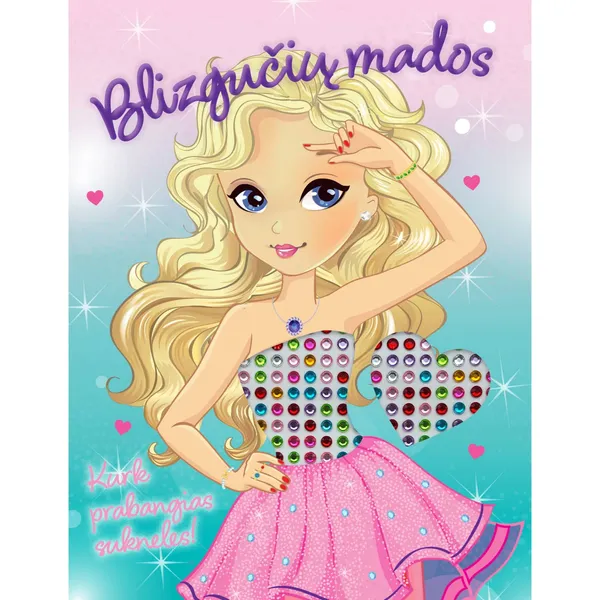 Spalvinimo knyga BLIZGUČIŲ MADOS. SUKNELĖS, 3-6 m.