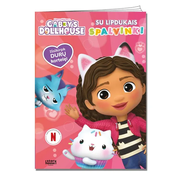 Spalvinimo knyga GABBYS DOLLHOUSE. SPALVINK, 3-6 m.