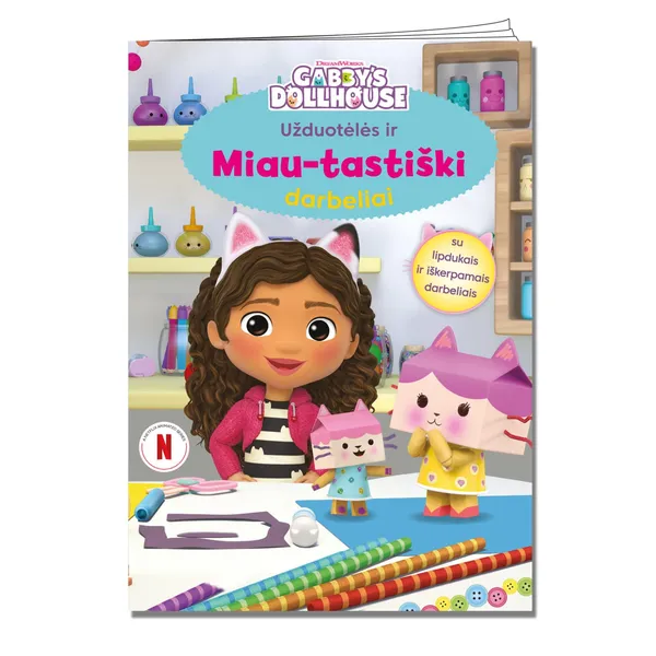 Spalvinimo knyga GABBYS DOLLHOUSE. UŽDUOTĖLĖS IR DARBELIAI, 3-6 m.