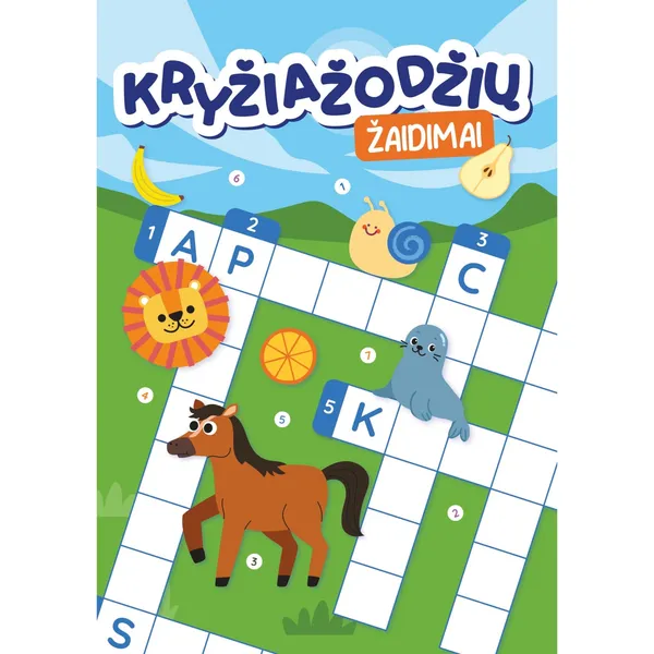 Spalvinimo knyga KRYŽIAŽODŽIŲ ŽAIDIMAI. UŽDUOTĖLIŲ KNYGELĖ, 7-10 m.