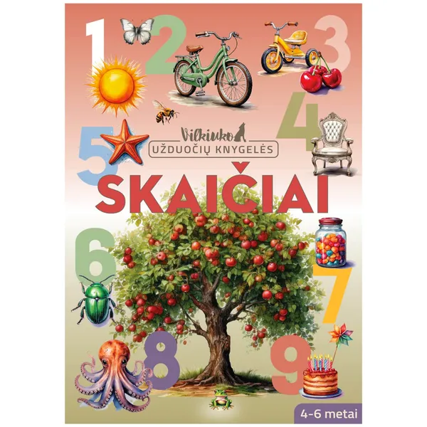 Spalvinimo knyga SKAIČIAI. VILKIUKO UŽDUOČIŲ KNYGELĖS, 3-6 m.