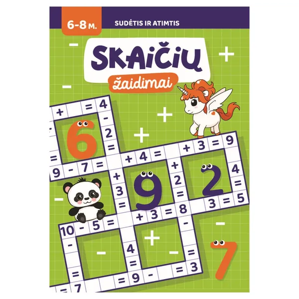 Spalvinimo knyga SKAIČIŲ ŽAIDIMAI. UŽDUOČIŲ KNYGELĖ, 3-6 m.