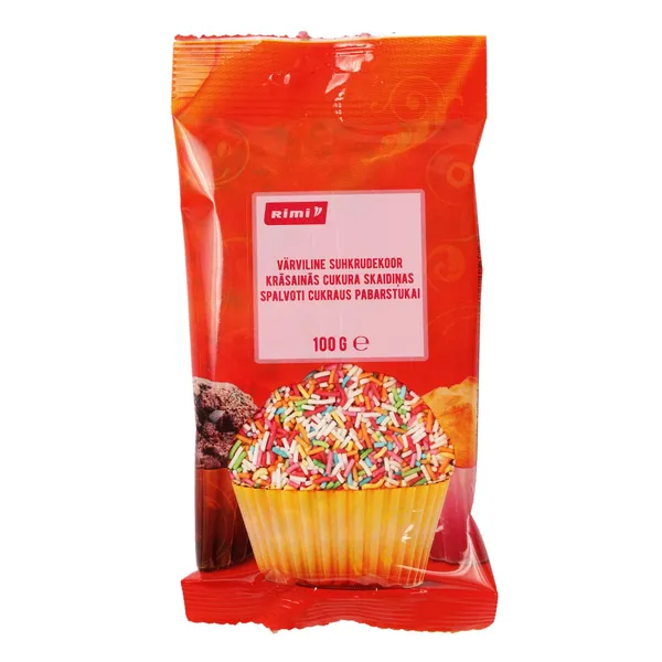 Spalvoti cukraus pabarstukai RIMI, 100 g