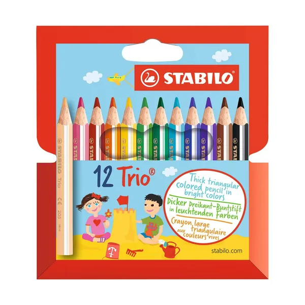 Spalvoti pieštukai STABILO TRIO MINI, 12 spalvų