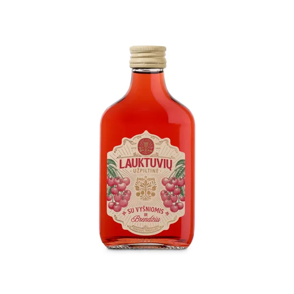 Spiritinis gėrimas su vyšniomis ir brendžiu LAUKTUVIŲ , 20%, 0,2l