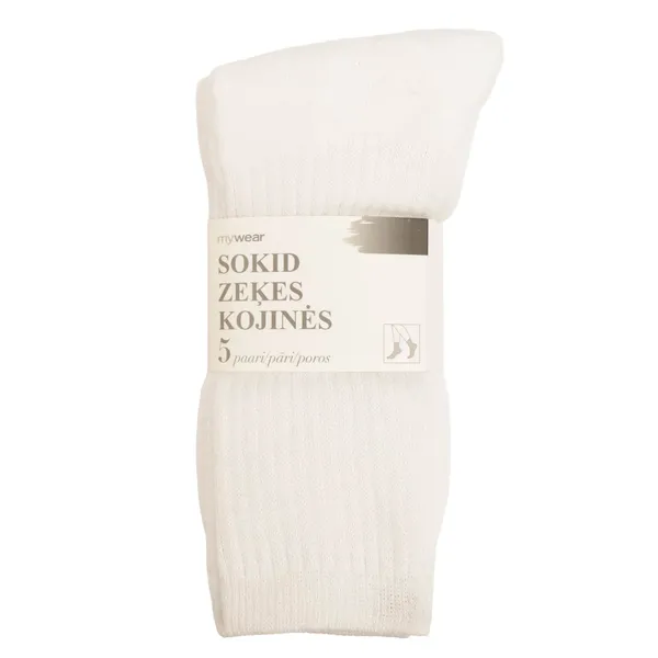 Sportinės kojinės MYWEAR, baltos, 41 / 45, 5 p. AW25