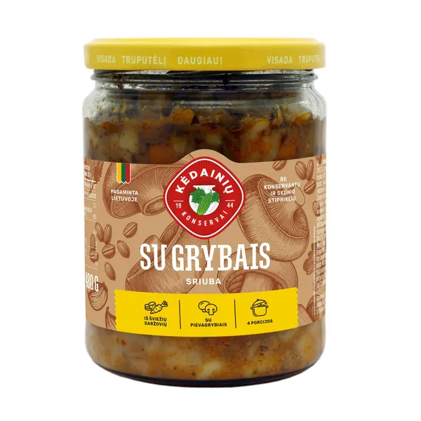 Sriuba su grybais KĖDAINIŲ KONSERVŲ FABRIKAS, 480 g