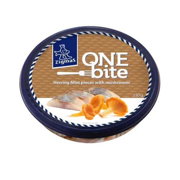 Sūdytos atlantinių silkių filė gabaliukai aliejuje su voveraitėmis ZIGMAS ONE BITE, 210 g