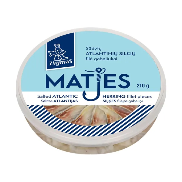 Mažai sūdyti silkių filė gabaliukai aliejuje ZIGMAS S, 210 g