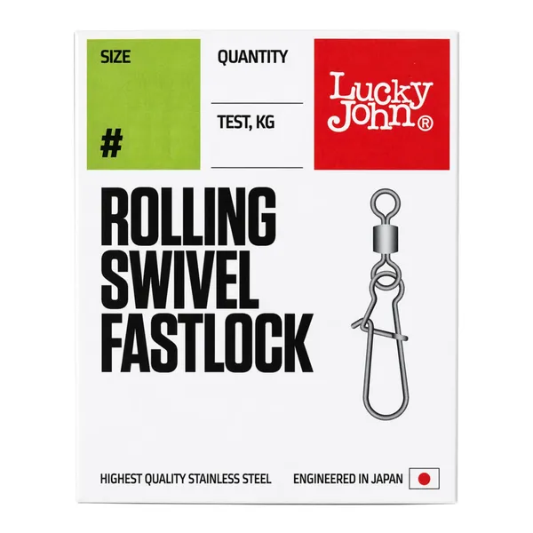Suktukas su karabinu LUCKY JOHN PRO ROLLING SWIVEL FASTLOCK