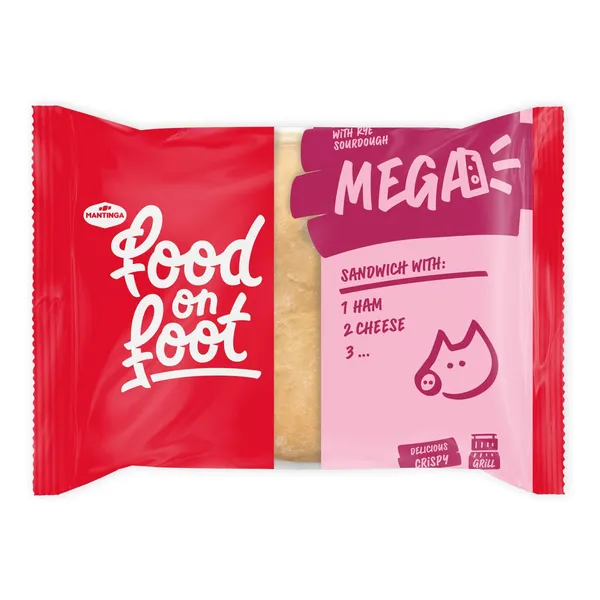 Sumuštinis su kumpiu ir sūriu MEGA FOOD ON FOOT, 245 g