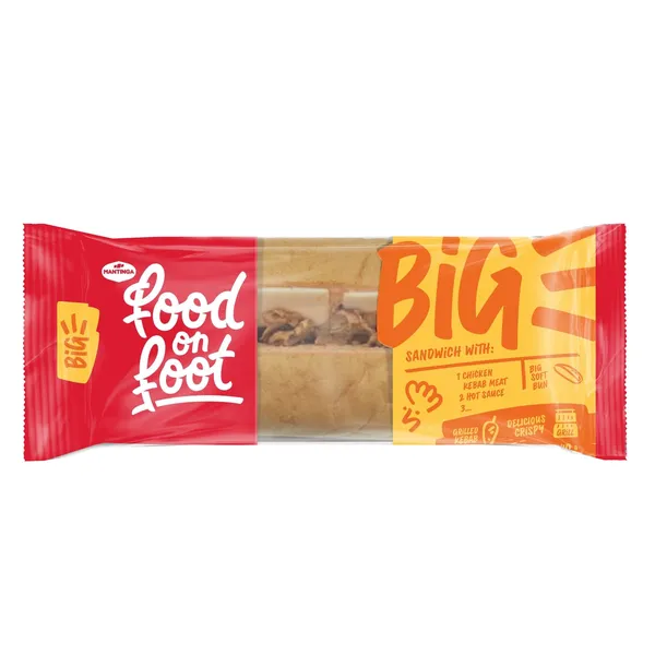 Sumuštinis su vištienos kebabu ir aštriu padažu BIG FOOD ON FOOT, 240 g