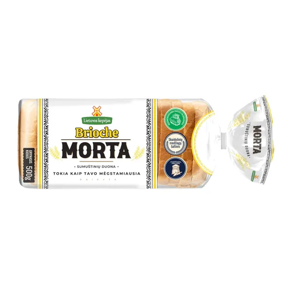 Sumuštinių duona MORTA BRIOCHE LIETUVOS KEPĖJAS, 500 g
