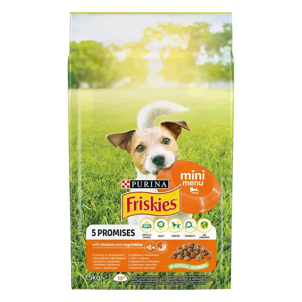 Sausas šunų ėdalas su vištiena FRISKIES MINI MENU, 1,5 kg