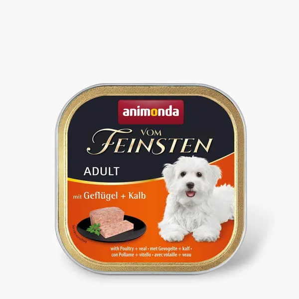 Konservuotas šunų maistas ANIMONDA VOM FEINSTEN ADULT, su paukštiena ir veršiena, 150 g
