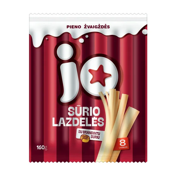 Sūrio lazdelės JO su brandintu Gouda sūriu, 40 % rieb., 160 g