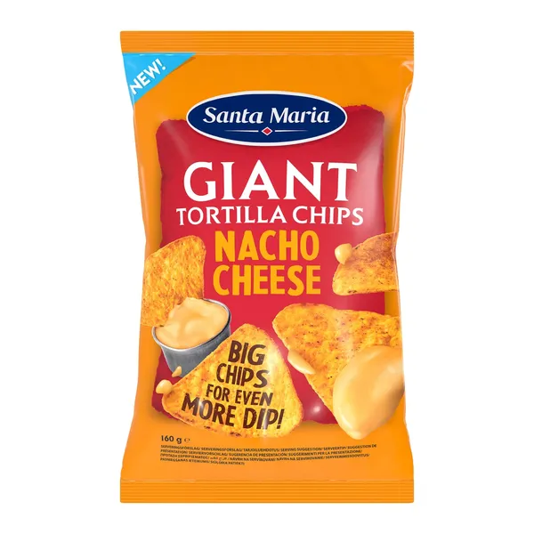 Sūrio skonio kukurūzų traškučiai SANTA MARIA NACHO GIANT, 160 g