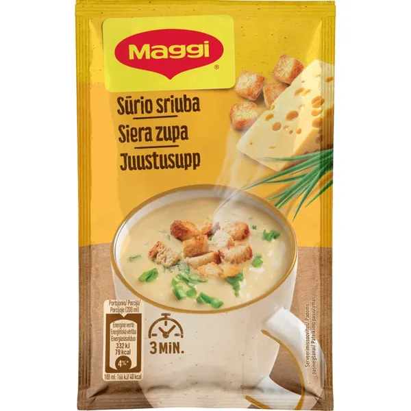 Sriuba MAGGI, tirpi, sūrio, su skrebučiais, 19 g
