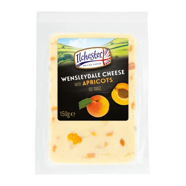Sūris su abrikosais ILCHESTER WENSLEYDALE, 38 % rieb., 150 g