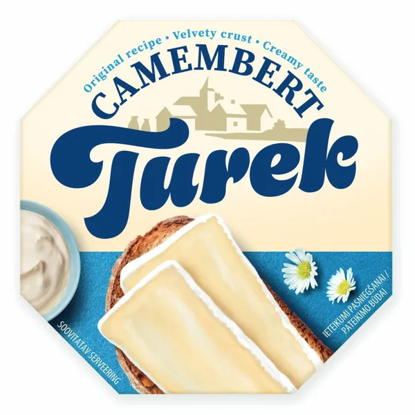 Sūris TUREK CAMEMBERT NATURAL, 60 % rieb., 120 g