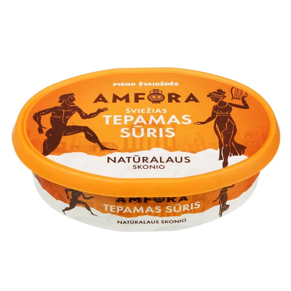 Šviežias tepamas natūralaus skonio sūris AMFORA, 25 % rieb., 180 g