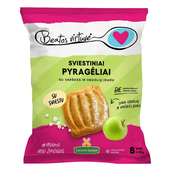 Sviestiniai pyragėliai su varške ir obuolių įdaru BEATOS VIRTUVĖ, 360 g