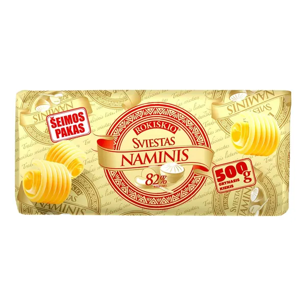 Sviestas ROKIŠKIO NAMINIS, 82% riebumo, 500 g