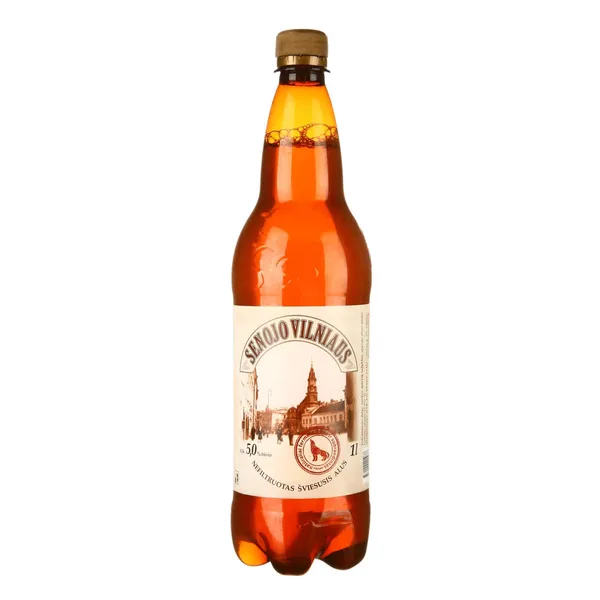 Nefiltruotas šviesusis alus SENOJO VILNIAUS, 5%, 1l