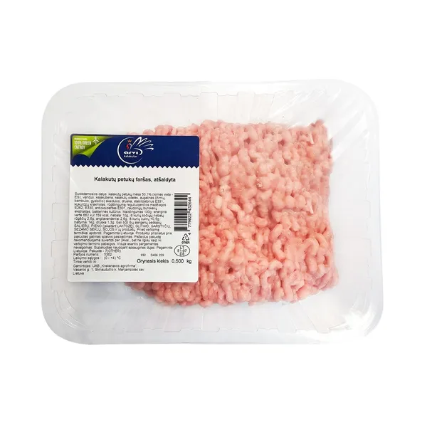 Šviežias kalakutų petukų mėsos faršas ARVI KALAKUTAI, 500 g