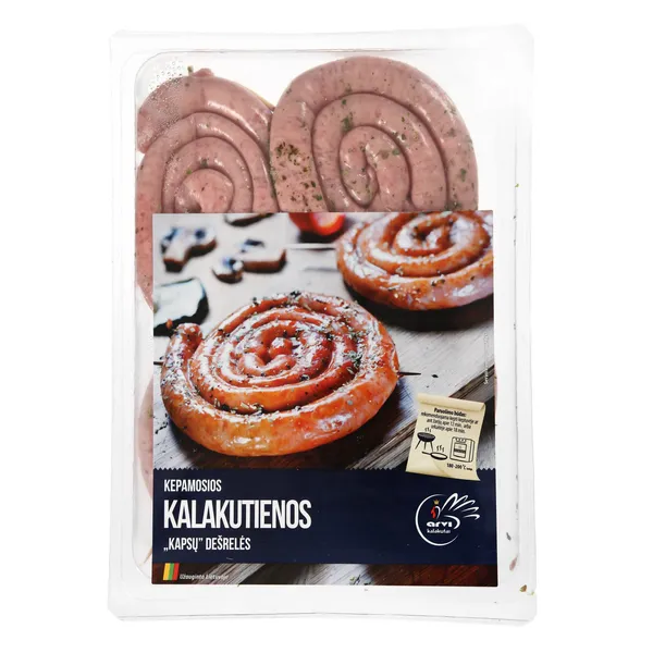 Šviežios kalakutienos dešrelės Kapsų ARVI, 1 kg