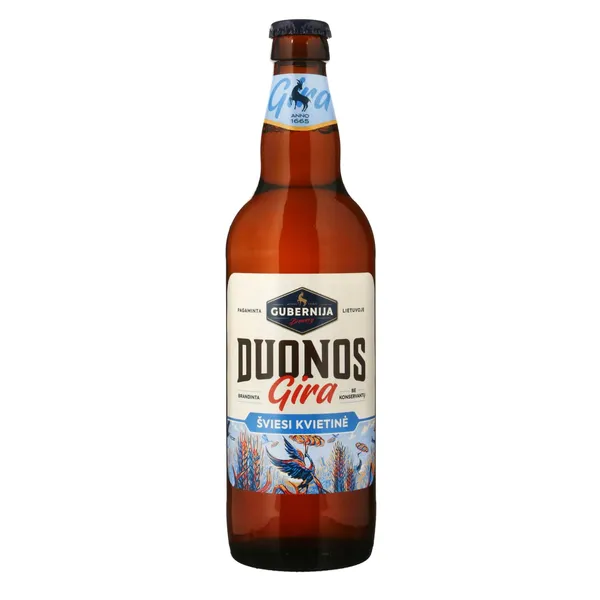 Šviesi kvietinė duonos gira GUBERNIJA, 500 ml butelis