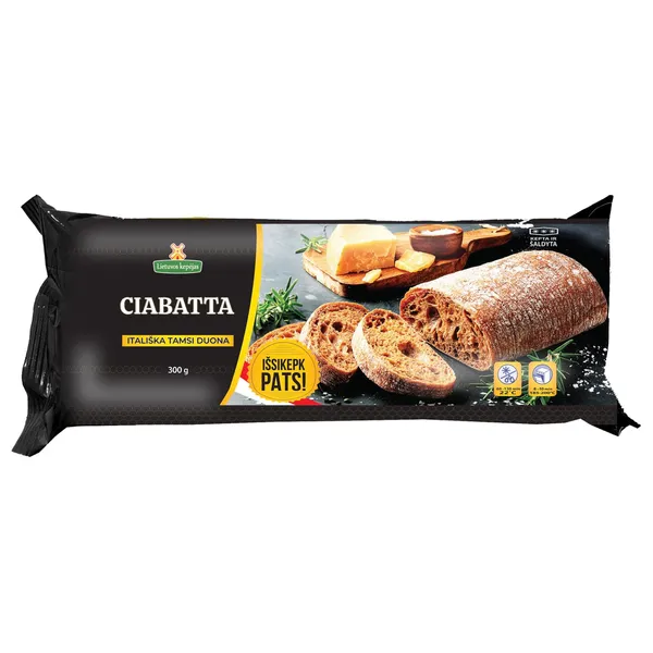Tamsi duona čiabata LIETUVOS KEPĖJAS, 300 g