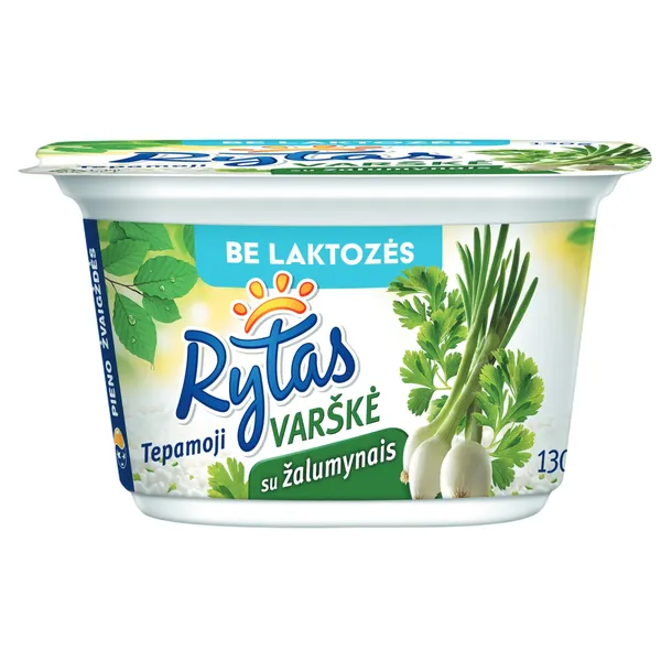Tepamoji varškė be laktozės su žalumynais RYTAS, 17% rieb., 130 g