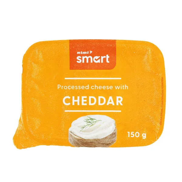 Tepamas lydytas sūris RIMI SMART su ČEDERIO sūriu, 150 g
