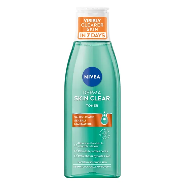 Tonikas į bėrimus linkusiai odai su trūkumais NIVEA DERMA SKIN CLEAR, 200 ml