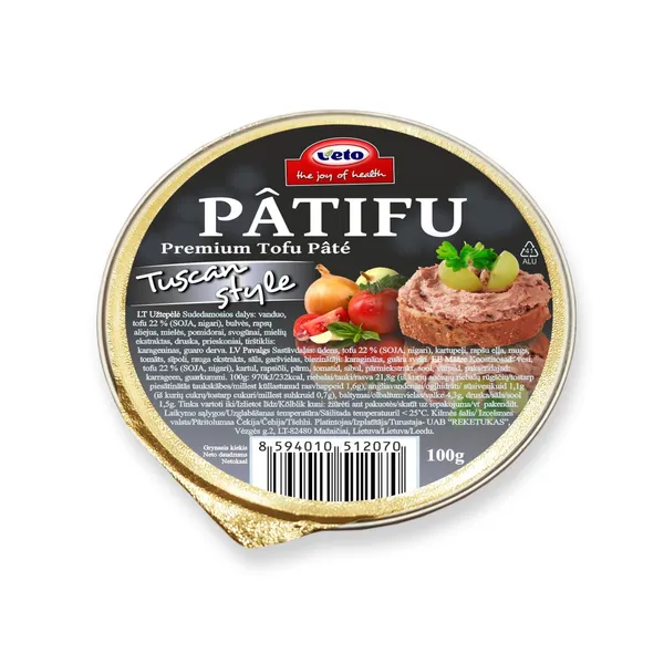 Toskanietiška augalinės kilmės užtepėlė VETO PATIFU, 100 g