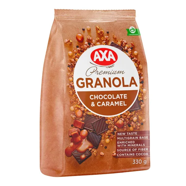 Traški granola su karamelės skonio šokoladu AXA, 330 g