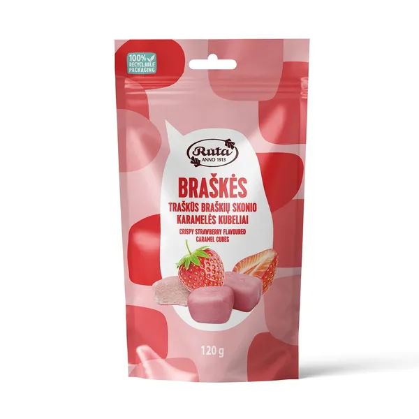 Traškūs karamelės kubeliai RŪTA BRAŠKĖS, 120 g