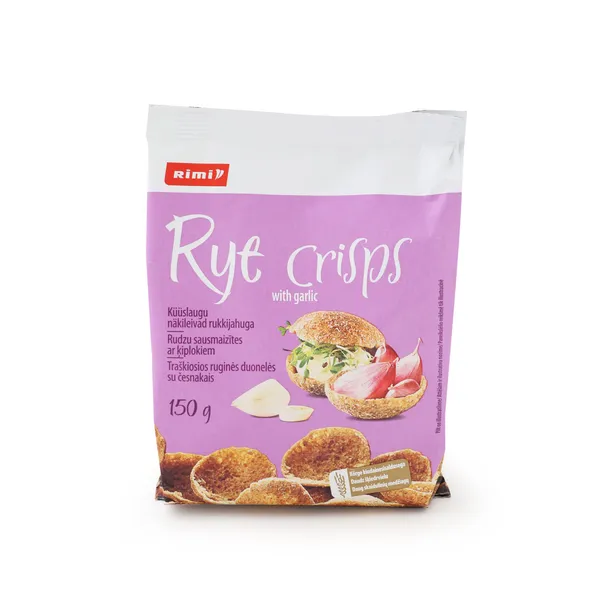 Traškiosios ruginės duonelės su česnakais RIMI, 150 g