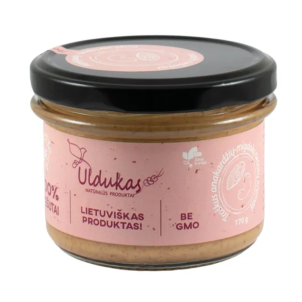 Traškus anakardžių - migdolų riešutų kremas Uldukas, 170 g