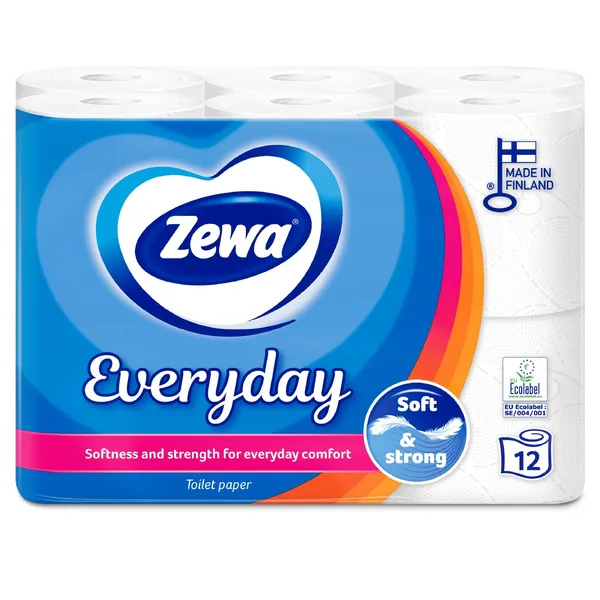 Tualetinis popierius ZEWA EVERYDAY, 12 ritinėlių