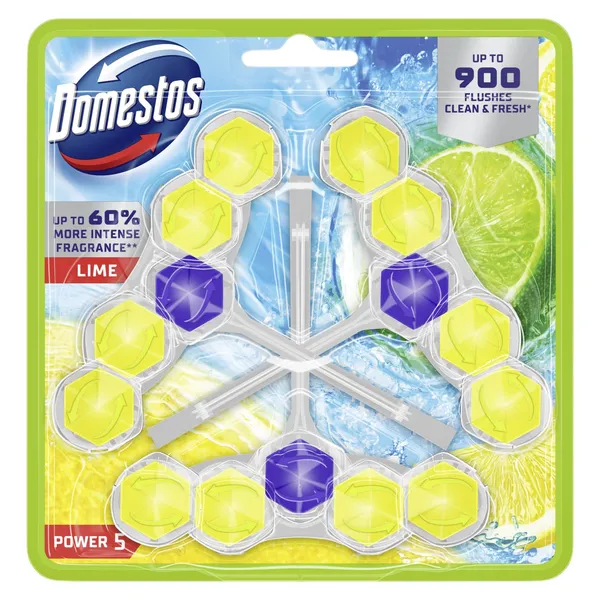 Tualeto blokelis DOMESTOS P5 LIME, 3 x 50 g