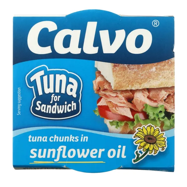 Tuno gabaliukai sumuštiniams saulėgrąžų aliejuje CALVO, 142 g