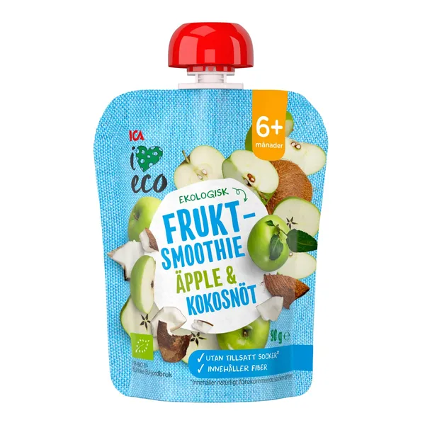 Tyrė I LOVE ECO su obuoliais ir kokosu, nuo 6 mėn, 90 g