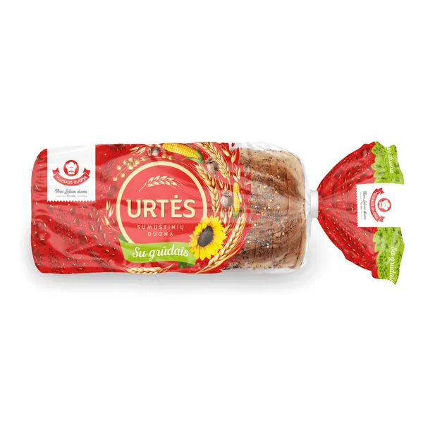 Duona URTĖS, sumuštinių, su grūdais, raikyta, 470 g
